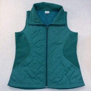 Columbia sportswear Full Zip Up Jacket Green Size Large Quilted vest.  Chest 42"